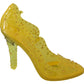 Dolce & Gabbana Yellow Floral Crystal CINDERELLA Heels Shoes