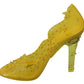 Dolce & Gabbana Yellow Floral Crystal CINDERELLA Heels Shoes