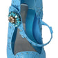 Dolce & Gabbana Blue Floral Crystal CINDERELLA Heels Shoes