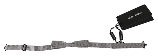 Dolce & Gabbana Gray Polka Dot Mens Necktie Papillon Bow Tie