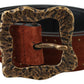 Dolce & Gabbana Elegant Suede Leather Belt with Gold Studs