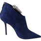 Jimmy Choo Pop Blue Leather Blaize 100 Boots