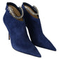 Jimmy Choo Pop Blue Leather Blaize 100 Boots