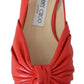 Jimmy Choo Annabell Flat Nap Chilli Leather Flat Shoes