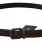 Dolce & Gabbana Solid Brown Leather Gray Buckle Belt