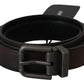 Dolce & Gabbana Solid Brown Leather Gray Buckle Belt