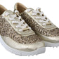 Jimmy Choo Gold Leather Antique Monza Sneakers