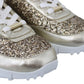 Jimmy Choo Gold Leather Antique Monza Sneakers