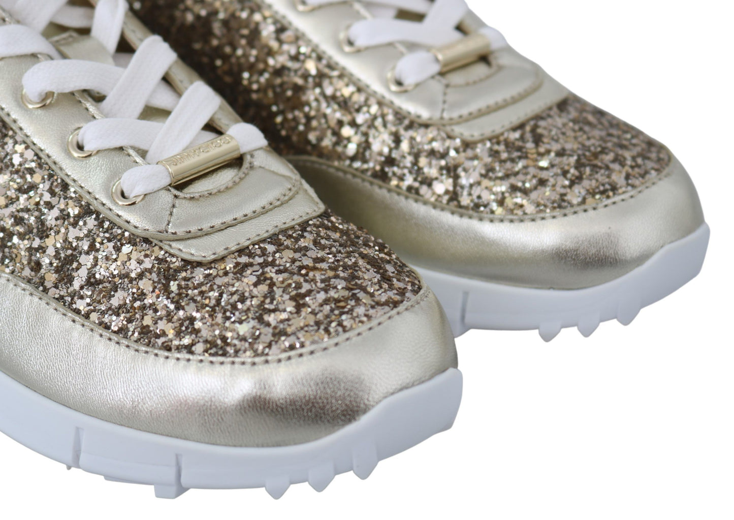 Jimmy Choo Gold Leather Antique Monza Sneakers