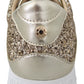 Jimmy Choo Gold Leather Antique Monza Sneakers