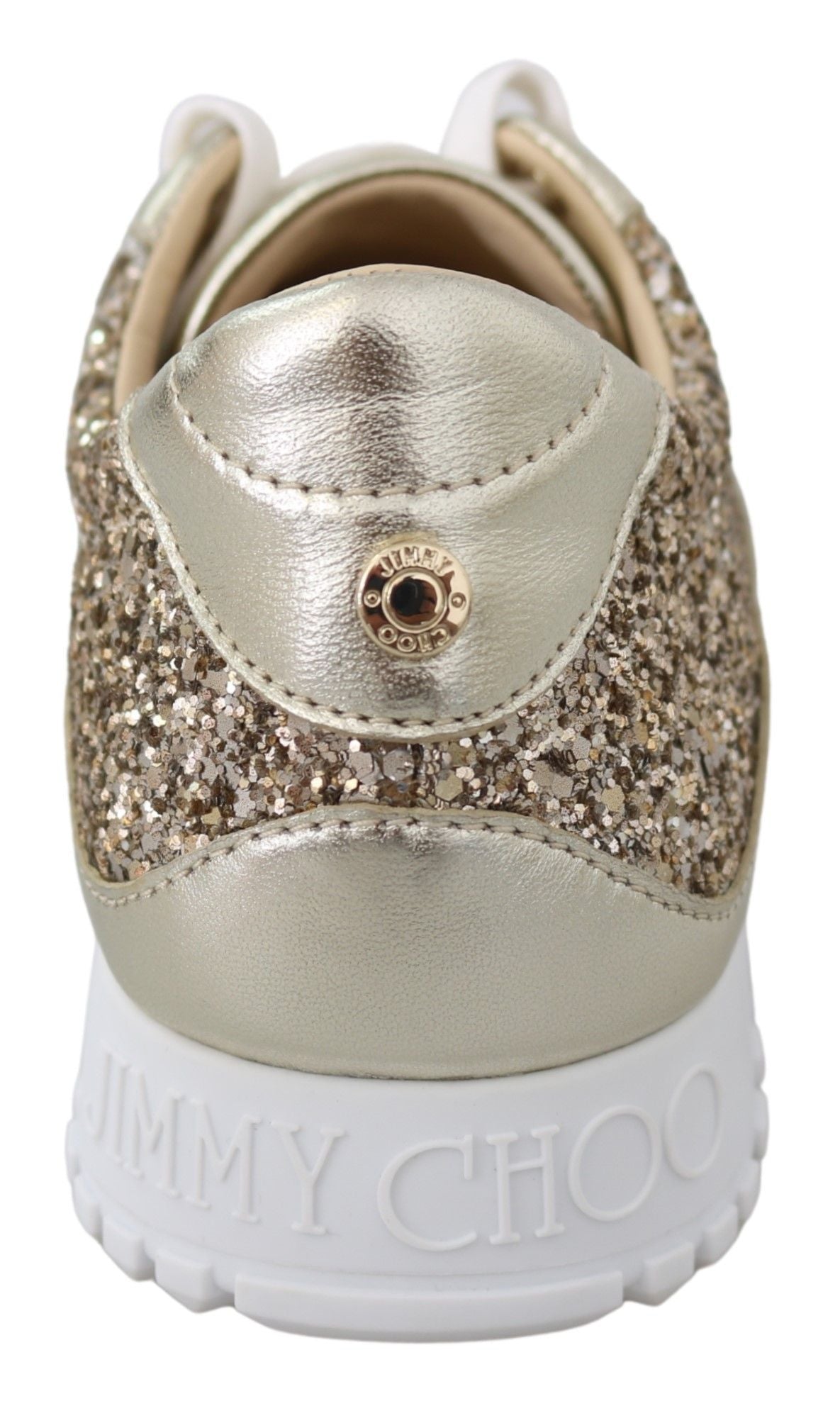 Jimmy Choo Gold Leather Antique Monza Sneakers