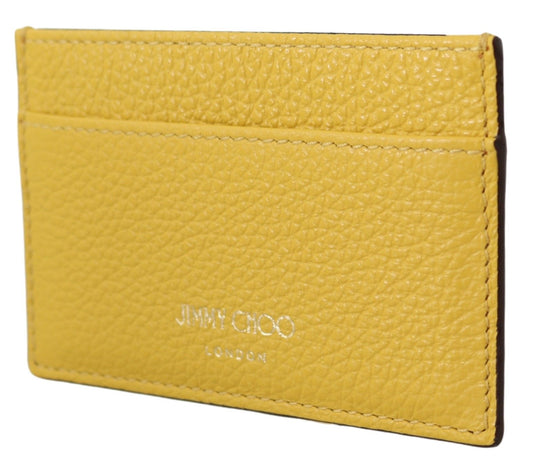 Jimmy Choo Aarna Yellow Leather Card Holder