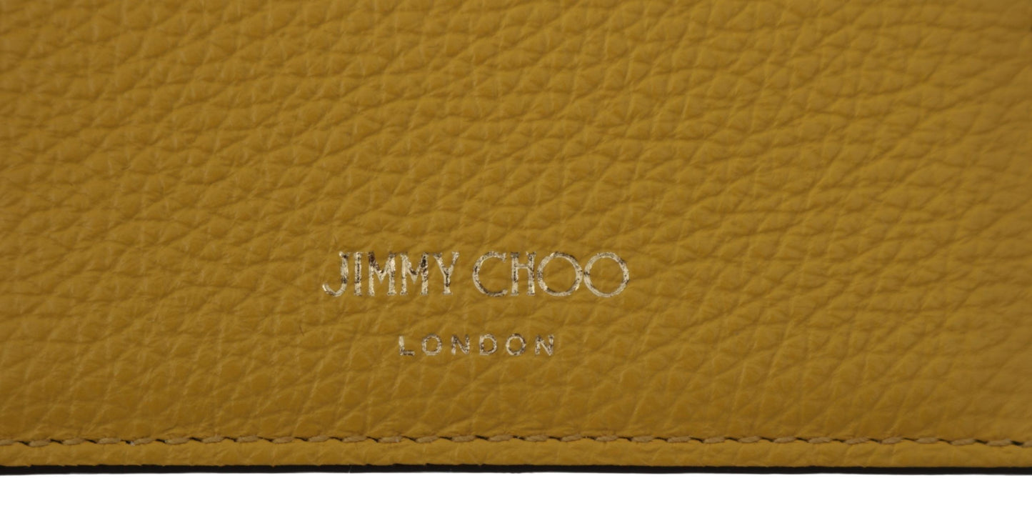 Jimmy Choo Aarna Yellow Leather Card Holder