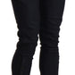 Ermanno Scervino Black High Waist Capri Cropped Cotton Pants