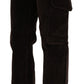 Ermanno Scervino Brown High Waist Cargo Straight Cotton Pants