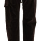 Ermanno Scervino Brown High Waist Cargo Straight Cotton Pants