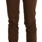 Ermanno Scervino Brown High Waist Skinny Trouser Cotton Pants