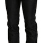 Ermanno Scervino Black Mid Waist Skinny Slim Denim Trouser