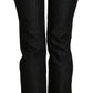 Ermanno Scervino Black Mid Waist Skinny Slim Denim Trouser