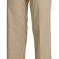 Ermanno Scervino Beige High Waist Flared Wide Leg Trouser Pants