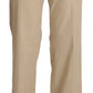 Ermanno Scervino Beige High Waist Flared Wide Leg Trouser Pants