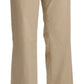 Ermanno Scervino Beige High Waist Flared Wide Leg Trouser Pants