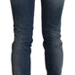 Ermanno Scervino Blue Washed Mid Waist Skinny Denim Jeans