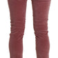 Ermanno Scervino Red Mid Waist Skinny Cotton Pants