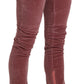 Ermanno Scervino Red Mid Waist Skinny Cotton Pants