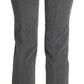 Ermanno Scervino Gray Cropped Cotton Stretch Trouser Pants