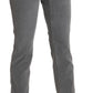 Ermanno Scervino Gray Cropped Cotton Stretch Trouser Pants