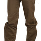 Ermanno Scervino Brown Mid Waist Straight Cotton Pants