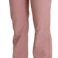 Ermanno Scervino Pink Mid Waist Straight Trouser Cotton Pants