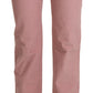 Ermanno Scervino Pink Mid Waist Straight Trouser Cotton Pants