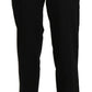 BENCIVENGA Black High Waist Straight Cropped Dress Pants