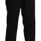 BENCIVENGA Black High Waist Straight Cropped Dress Pants