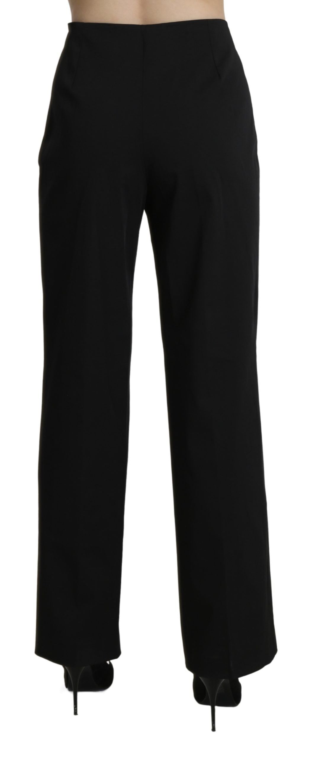 BENCIVENGA Black High Waist Straight Dress Trouser Pants