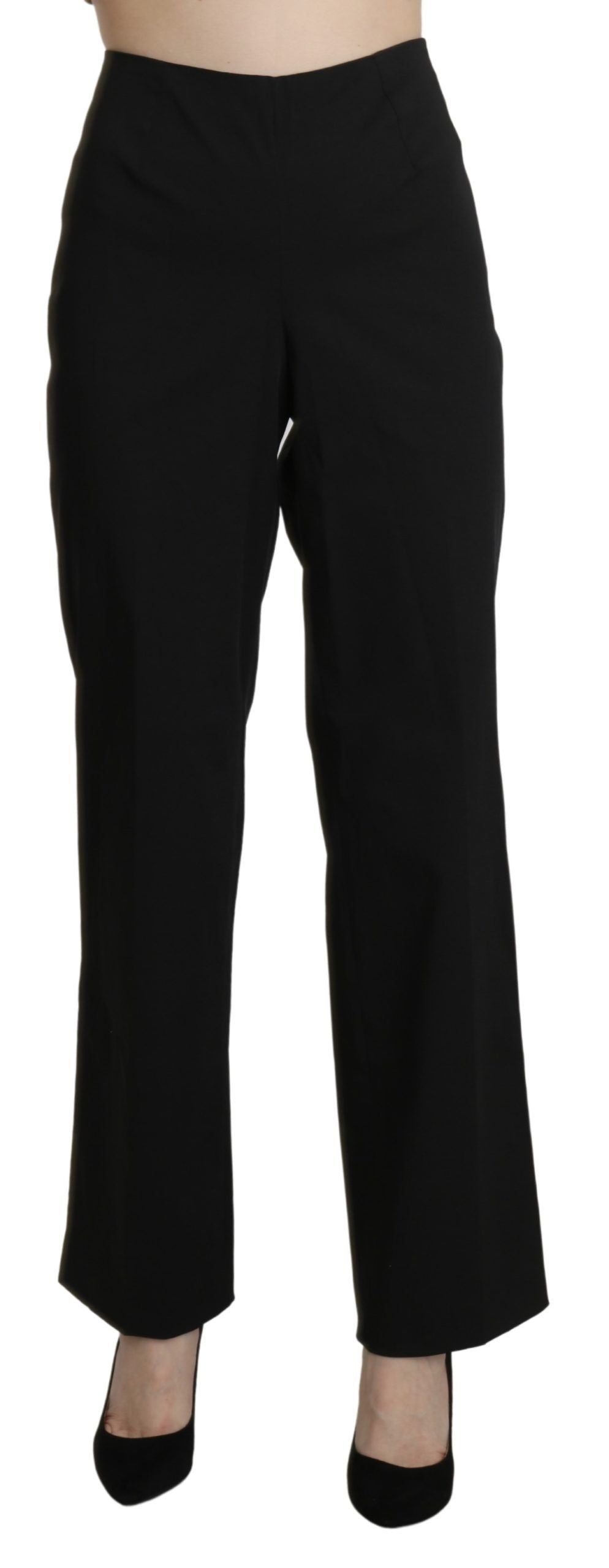 BENCIVENGA Black High Waist Straight Dress Trouser Pants