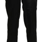 BENCIVENGA Black High Waist Straight Cropped Dress Trouser Pants