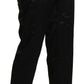 BENCIVENGA Black High Waist Straight Cropped Dress Trouser Pants