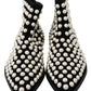 Dolce & Gabbana Black Suede Pearl Studs Boots Shoes