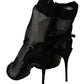 Dolce & Gabbana Black Tulle Stretch Stilettos Sandals Shoes