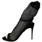 Dolce & Gabbana Black Tulle Stretch Stilettos Sandals Shoes