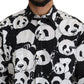 Dolce & Gabbana Black Panda Mens Casual 100% Cotton Shirt