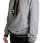 Dolce & Gabbana Gray Printed Hooded Exclusive Logo Sweater