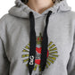 Dolce & Gabbana Gray Printed Hooded Exclusive Logo Sweater