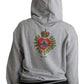 Dolce & Gabbana Gray Printed Hooded Exclusive Logo Sweater