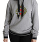 Dolce & Gabbana Gray Printed Hooded Exclusive Logo Sweater