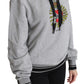 Dolce & Gabbana Gray Printed Hooded Exclusive Logo Sweater