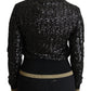 Dolce & Gabbana Black Sequined Knitted Turtle Neck Sweater